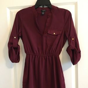 Burgundy Causal Dress